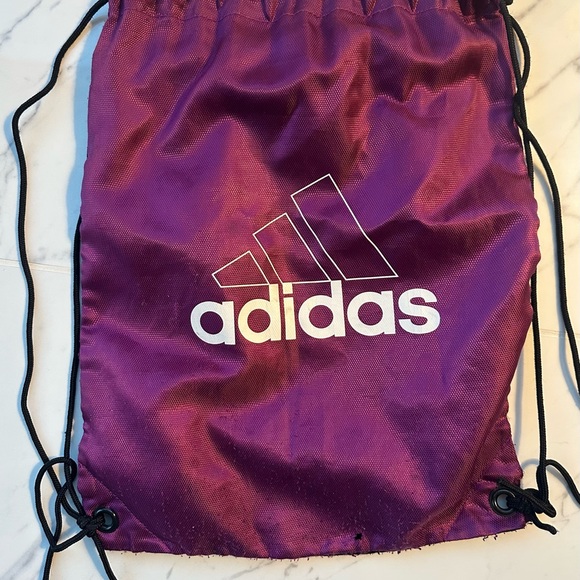 Vintage Adidas Magenta and Black drawstring Sports Sack - Picture 3 of 3